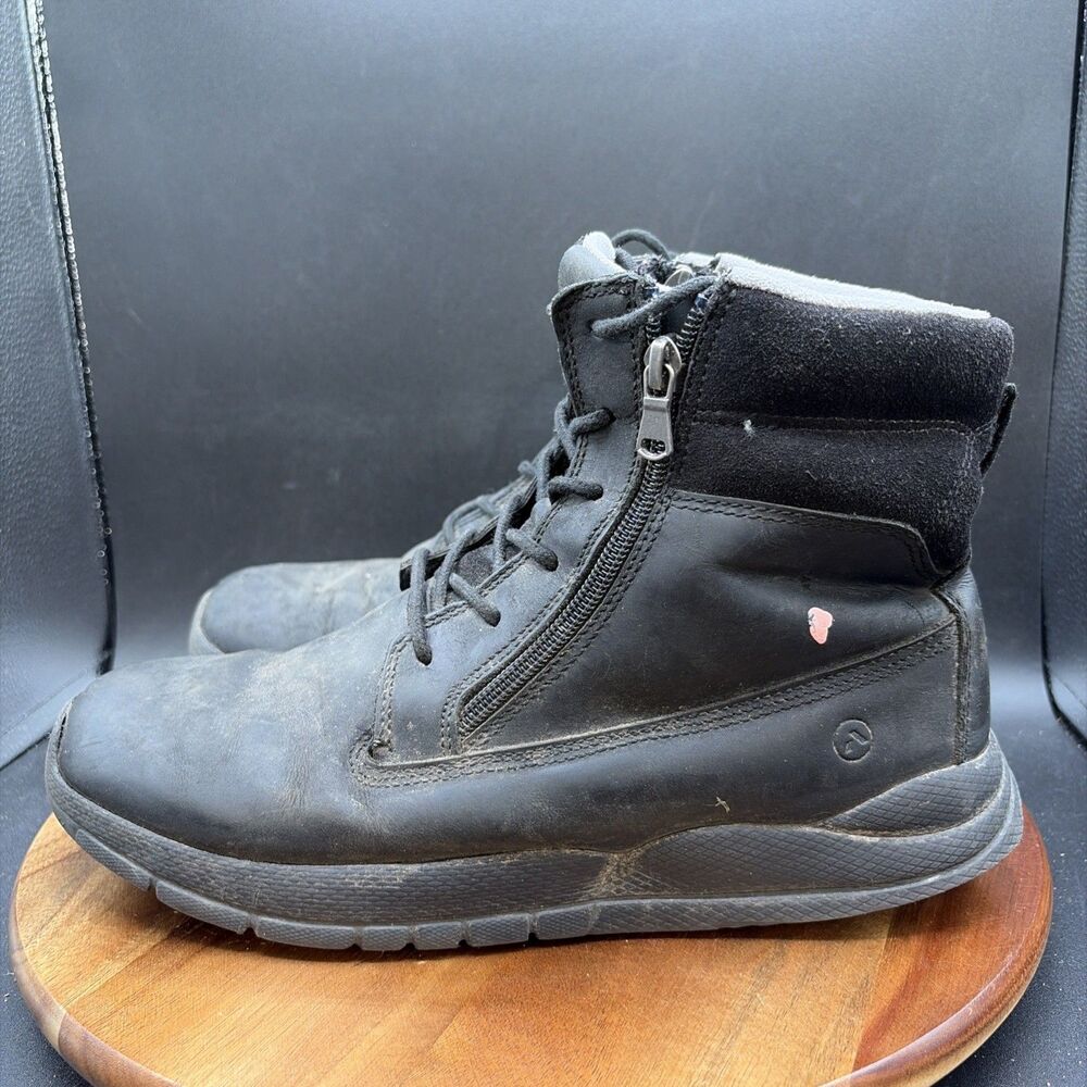 Anodyne No 90 Mens Size 9.5 Boots Black Leather Dual Zip Diabetic Shoes M090-11